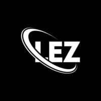 lez-logo. lez brief. lez brief logo ontwerp. initialen lez logo gekoppeld aan cirkel en hoofdletter monogram logo. lez typografie voor technologie, zaken en onroerend goed merk. vector