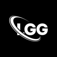 lgg-logo. lgg brief. lgg brief logo ontwerp. initialen lgg logo gekoppeld aan cirkel en hoofdletter monogram logo. lgg-typografie voor technologie, zaken en onroerend goed merk. vector
