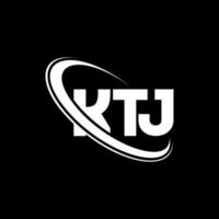 ktj-logo. ktj brief. ktj brief logo ontwerp. initialen ktj-logo gekoppeld aan cirkel en monogram-logo in hoofdletters. ktj typografie voor technologie, zaken en onroerend goed merk. vector