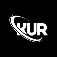 kur-logo. kur brief. kur brief logo ontwerp. initialen kur logo gekoppeld aan cirkel en hoofdletter monogram logo. kur typografie voor technologie, zaken en onroerend goed merk. vector