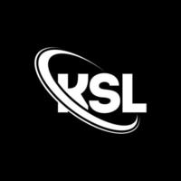 ksl-logo. ksl brief. ksl brief logo ontwerp. initialen ksl logo gekoppeld aan cirkel en hoofdletter monogram logo. ksl-typografie voor technologie, zaken en onroerend goed merk. vector