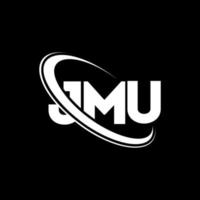 jmu-logo. jmu brief. jmu brief logo ontwerp. initialen jmu-logo gekoppeld aan cirkel en monogram-logo in hoofdletters. jmu typografie voor technologie, zaken en onroerend goed merk. vector