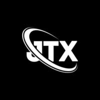 jtx-logo. jtx brief. jtx brief logo ontwerp. initialen jtx-logo gekoppeld aan cirkel en monogram-logo in hoofdletters. jtx typografie voor technologie, zaken en onroerend goed merk. vector
