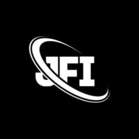 jfi-logo. jfi brief. jfi brief logo ontwerp. initialen jfi logo gekoppeld aan cirkel en hoofdletter monogram logo. jfi typografie voor technologie, zaken en onroerend goed merk. vector