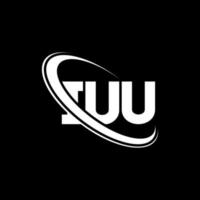 iuu-logo. iu brief. iuu brief logo ontwerp. initialen iuu-logo gekoppeld aan cirkel en monogram-logo in hoofdletters. iuu typografie voor technologie, zaken en onroerend goed merk. vector
