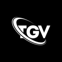 tgv-logo. tgv brief. tgv brief logo ontwerp. initialen tgv logo gekoppeld aan cirkel en monogram logo in hoofdletters. tgv typografie voor technologie, business en onroerend goed merk. vector