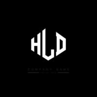 hld letter logo-ontwerp met veelhoekvorm. hld veelhoek en kubusvorm logo-ontwerp. hld zeshoek vector logo sjabloon witte en zwarte kleuren. hld-monogram, bedrijfs- en onroerendgoedlogo.