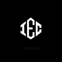 iec letter logo-ontwerp met veelhoekvorm. iec veelhoek en kubusvorm logo-ontwerp. iec zeshoek vector logo sjabloon witte en zwarte kleuren. iec monogram, business en onroerend goed logo.
