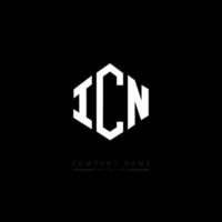 icn letter logo-ontwerp met veelhoekvorm. icn veelhoek en kubusvorm logo-ontwerp. icn zeshoek vector logo sjabloon witte en zwarte kleuren. icn-monogram, bedrijfs- en onroerendgoedlogo.
