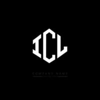icl-letterlogo-ontwerp met veelhoekvorm. icl veelhoek en kubusvorm logo-ontwerp. icl zeshoek vector logo sjabloon witte en zwarte kleuren. icl-monogram, bedrijfs- en onroerendgoedlogo.
