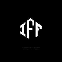 iff letter logo-ontwerp met veelhoekvorm. iff logo-ontwerp met veelhoek en kubusvorm. iff zeshoek vector logo sjabloon witte en zwarte kleuren. iff monogram, bedrijfs- en onroerend goed logo.