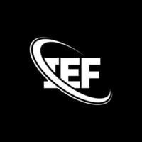 ief-logo. ef brief. ief brief logo ontwerp. initialen ief-logo gekoppeld aan cirkel en monogram-logo in hoofdletters. ief typografie voor technologie, zaken en onroerend goed merk. vector