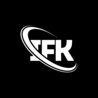 ifk-logo. ifk brief. ifk brief logo ontwerp. initialen ifk-logo gekoppeld aan cirkel en monogram-logo in hoofdletters. ifk typografie voor technologie, zaken en onroerend goed merk. vector