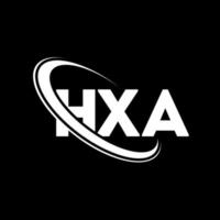 hxa-logo. hxa brief. hxa brief logo ontwerp. initialen hxa-logo gekoppeld aan cirkel en monogram-logo in hoofdletters. hxa typografie voor technologie, zaken en onroerend goed merk. vector