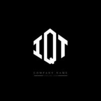 iqt letter logo-ontwerp met veelhoekvorm. iqt veelhoek en kubusvorm logo-ontwerp. iqt zeshoek vector logo sjabloon witte en zwarte kleuren. iqt-monogram, bedrijfs- en onroerendgoedlogo.