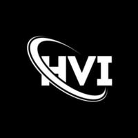 hvi-logo. hvi brief. hvi brief logo ontwerp. initialen hvi-logo gekoppeld aan cirkel en monogram-logo in hoofdletters. hvi-typografie voor technologie, zaken en onroerend goed merk. vector