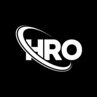 hro-logo. hr brief. hro brief logo ontwerp. initialen hro-logo gekoppeld aan cirkel en monogram-logo in hoofdletters. hro typografie voor technologie, business en onroerend goed merk. vector