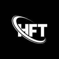 hft-logo. hft brief. hft brief logo ontwerp. initialen hft-logo gekoppeld aan cirkel en monogram-logo in hoofdletters. hft-typografie voor technologie, zaken en onroerend goed merk. vector