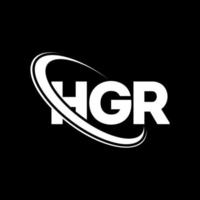 hgr-logo. hgr brief. hgr brief logo ontwerp. initialen hgr logo gekoppeld aan cirkel en hoofdletter monogram logo. hgr typografie voor technologie, business en onroerend goed merk. vector