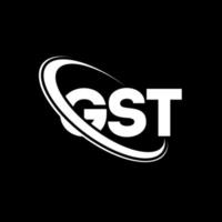 gst-logo. gst brief. gst brief logo ontwerp. initialen gst-logo gekoppeld aan cirkel en monogram-logo in hoofdletters. gst-typografie voor technologie, zaken en onroerend goed merk. vector