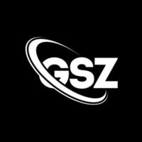 gsz-logo. gs brief. gsz brief logo ontwerp. initialen gsz-logo gekoppeld aan cirkel en monogram-logo in hoofdletters. gsz typografie voor technologie, zaken en onroerend goed merk. vector