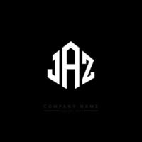 jaz letter logo-ontwerp met veelhoekvorm. jaz veelhoek en kubusvorm logo-ontwerp. jaz zeshoek vector logo sjabloon witte en zwarte kleuren. jaz monogram, business en onroerend goed logo.