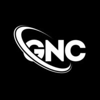 gnc-logo. gnc brief. gnc brief logo ontwerp. initialen gnc-logo gekoppeld aan cirkel en monogram-logo in hoofdletters. gnc-typografie voor technologie, zaken en onroerend goed merk. vector