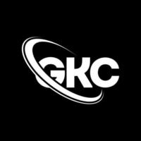 gkc-logo. gk brief. gkc brief logo ontwerp. initialen gkc-logo gekoppeld aan cirkel en monogram-logo in hoofdletters. gkc-typografie voor technologie, zaken en onroerend goed merk. vector