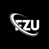fzu-logo. fz brief. fzu brief logo ontwerp. initialen fzu-logo gekoppeld aan cirkel en monogram-logo in hoofdletters. fzu-typografie voor technologie, zaken en onroerend goed merk. vector