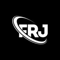 frj-logo. vr brief. frj brief logo ontwerp. initialen frj-logo gekoppeld aan cirkel en monogram-logo in hoofdletters. frj typografie voor technologie, zaken en onroerend goed merk. vector