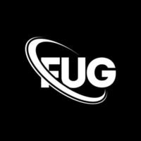 fug-logo. fug brief. fug brief logo ontwerp. initialen fug logo gekoppeld aan cirkel en hoofdletter monogram logo. fug typografie voor technologie, zaken en onroerend goed merk. vector
