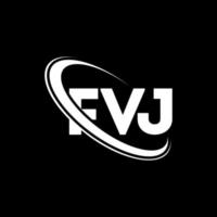 fvj-logo. fv brief. fvj brief logo ontwerp. initialen fvj logo gekoppeld aan cirkel en hoofdletter monogram logo. fvj typografie voor technologie, zaken en onroerend goed merk. vector