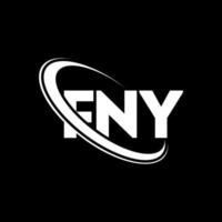 fny-logo. ff brief. fny brief logo ontwerp. initialen fny logo gekoppeld aan cirkel en hoofdletter monogram logo. fny typografie voor technologie, zaken en onroerend goed merk. vector