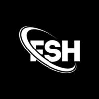 fsh-logo. fsh brief. fsh brief logo ontwerp. initialen fsh logo gekoppeld aan cirkel en hoofdletter monogram logo. fsh typografie voor technologie, zaken en onroerend goed merk. vector