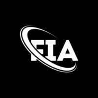 fia-logo. fia brief. fia brief logo ontwerp. initialen fia logo gekoppeld aan cirkel en hoofdletter monogram logo. fia typografie voor technologie, zaken en onroerend goed merk. vector