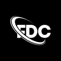 fdc-logo. fdc brief. fdc brief logo ontwerp. initialen fdc-logo gekoppeld aan cirkel en monogram-logo in hoofdletters. fdc typografie voor technologie, zaken en onroerend goed merk. vector