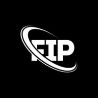 fip-logo. fip brief. fip brief logo ontwerp. initialen fip logo gekoppeld aan cirkel en hoofdletter monogram logo. fip typografie voor technologie, business en onroerend goed merk. vector