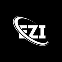 ezi-logo. ezi brief. ezi brief logo ontwerp. initialen ezi-logo gekoppeld aan cirkel en monogram-logo in hoofdletters. ezi typografie voor technologie, zaken en onroerend goed merk. vector