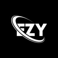 ezy-logo. ezy brief. ezy brief logo ontwerp. initialen ezy logo gekoppeld aan cirkel en hoofdletter monogram logo. ezy typografie voor technologie, zaken en onroerend goed merk. vector