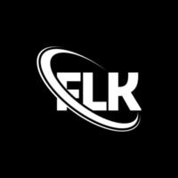 flk-logo. flk brief. flk brief logo ontwerp. initialen flk-logo gekoppeld aan cirkel en monogram-logo in hoofdletters. flk typografie voor technologie, zaken en onroerend goed merk. vector