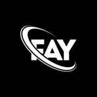 fay-logo. fay brief. fay brief logo ontwerp. initialen fay logo gekoppeld aan cirkel en hoofdletter monogram logo. fay typografie voor technologie, zaken en onroerend goed merk. vector