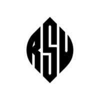 rsv cirkel letter logo ontwerp met cirkel en ellipsvorm. rsv ellipsletters met typografische stijl. de drie initialen vormen een cirkellogo. rsv cirkel embleem abstracte monogram brief mark vector. vector