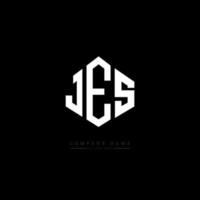 jes letter logo-ontwerp met veelhoekvorm. jes veelhoek en kubusvorm logo-ontwerp. jes zeshoek vector logo sjabloon witte en zwarte kleuren. jes monogram, business en onroerend goed logo.