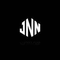 jnn letter logo-ontwerp met veelhoekvorm. jnn veelhoek en kubusvorm logo-ontwerp. jnn zeshoek vector logo sjabloon witte en zwarte kleuren. jnn-monogram, bedrijfs- en onroerendgoedlogo.