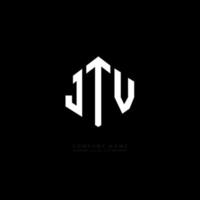 jtv letter logo-ontwerp met veelhoekvorm. jtv veelhoek en kubusvorm logo-ontwerp. jtv zeshoek vector logo sjabloon witte en zwarte kleuren. jtv-monogram, bedrijfs- en onroerendgoedlogo.