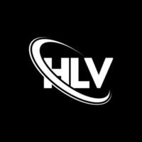 hlv-logo. hlv brief. hlv brief logo ontwerp. initialen hlv-logo gekoppeld aan cirkel en monogram-logo in hoofdletters. hlv-typografie voor technologie, zaken en onroerend goed merk. vector