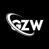 gzw-logo. gz brief. gzw brief logo ontwerp. initialen gzw logo gekoppeld aan cirkel en monogram logo in hoofdletters. gzw typografie voor technologie, business en onroerend goed merk. vector