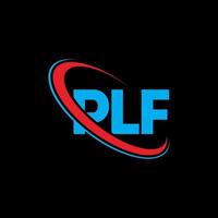 plf-logo. pf brief. plf brief logo ontwerp. initialen plf logo gekoppeld aan cirkel en hoofdletter monogram logo. plf typografie voor technologie, zaken en onroerend goed merk. vector