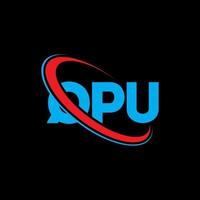 qpu-logo. qpu brief. qpu brief logo ontwerp. initialen qpu-logo gekoppeld aan cirkel en monogram-logo in hoofdletters. qpu-typografie voor technologie, zaken en onroerend goed merk. vector