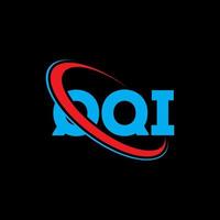 qqi-logo. qqi brief. qqi brief logo ontwerp. initialen qqi-logo gekoppeld aan cirkel en monogram-logo in hoofdletters. qqi typografie voor technologie, zaken en onroerend goed merk. vector